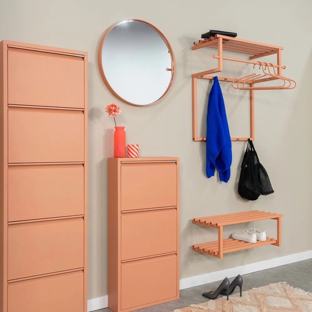 Lazacszínű fém fali fogas polccal 76 cm Rizzoli – Spinder Design