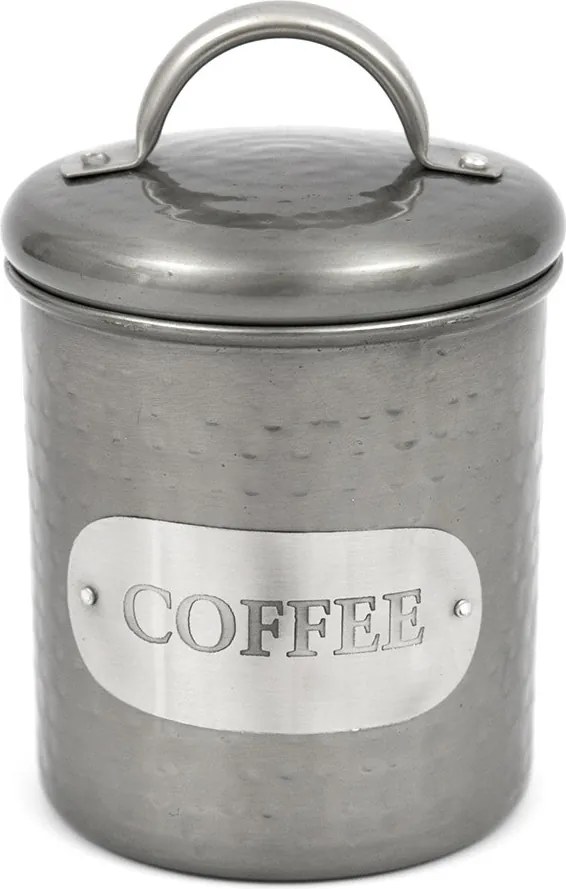 Coffee Fém Kávétartó Ezüst Szürke 12cm Konyhai Zárható