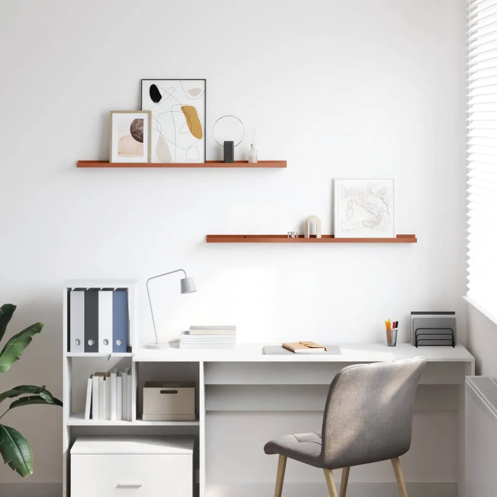 Falpolc polcokkal tárolóval 2 pcs Piros 100 x 9 x 3 cm Faanyag