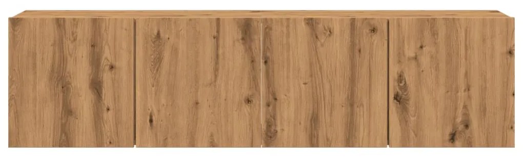 2 db kézműves tölgy falra szerelhető TV-szekrény 80x30x41 cm