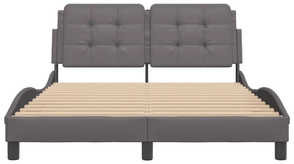 szürke ágykeret LED-ekkel matrac nélkül Zadar 140 x 190 cm