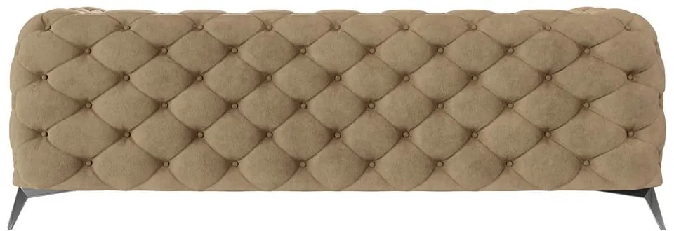 Világosbarna bársony kanapé 225 cm Chelsea – Ropez