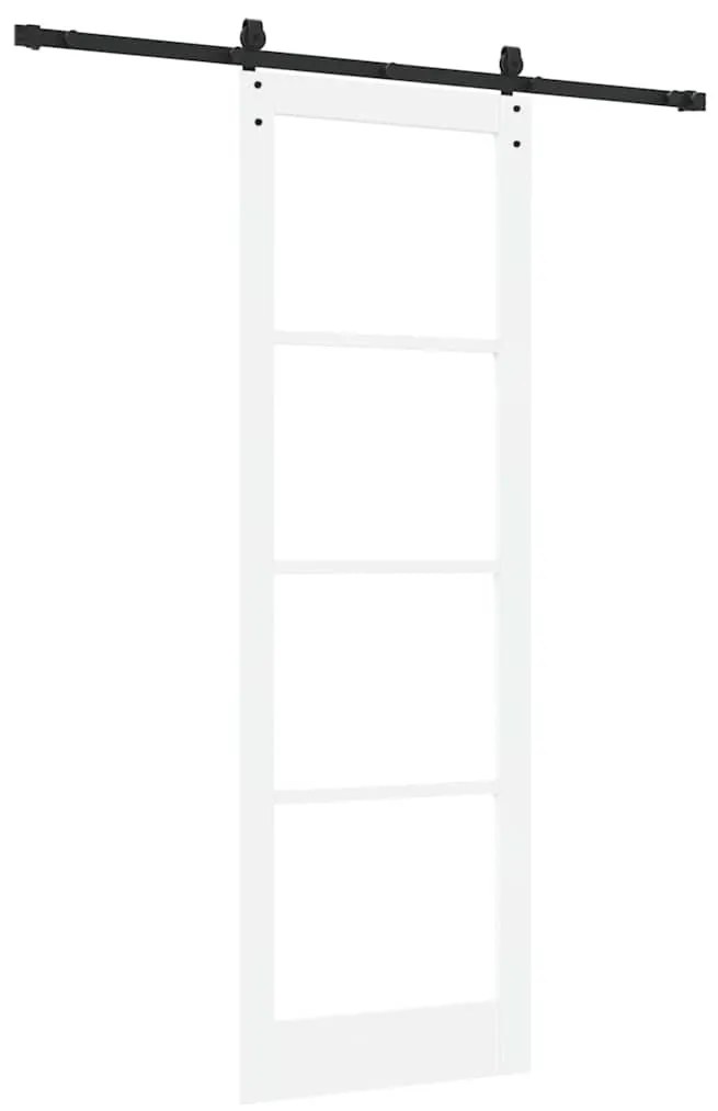 Egyszerű Csúszó Ajtó Fehér 78 x 232 cm Fa és fém