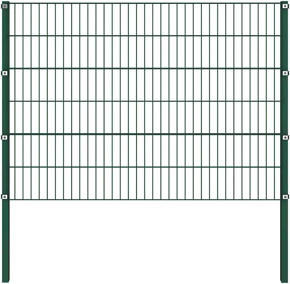 vidaXL zöld vas kerítéspanel oszlopokkal 176,5 x 120 cm