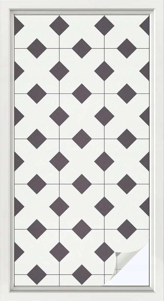 Szélvédőfólia Adatvédelem Ablak Gyémánt fekete-fehér 50x100 cm