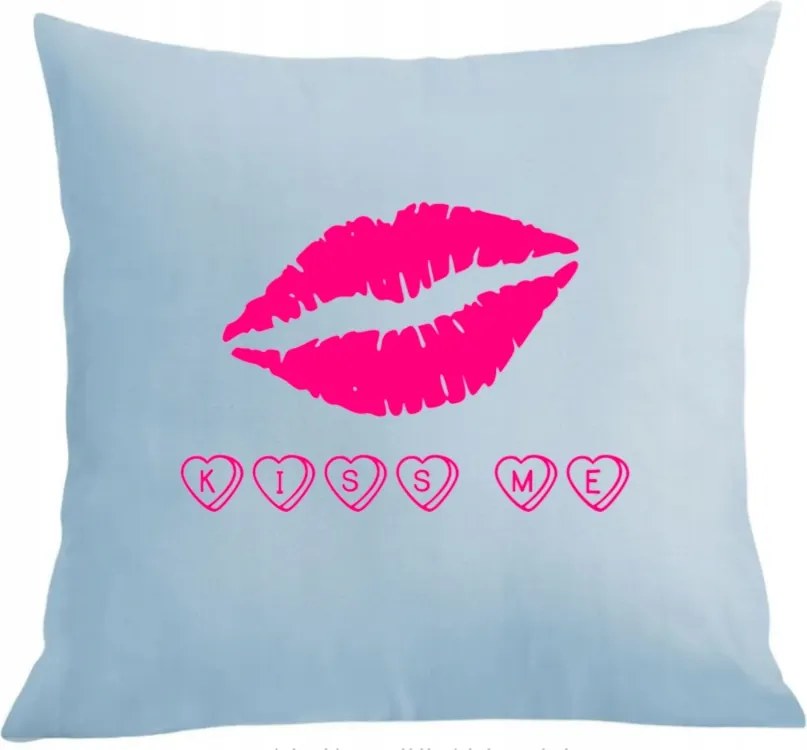 Párna párnahuzat nyomott mintás Kiss Me Száj