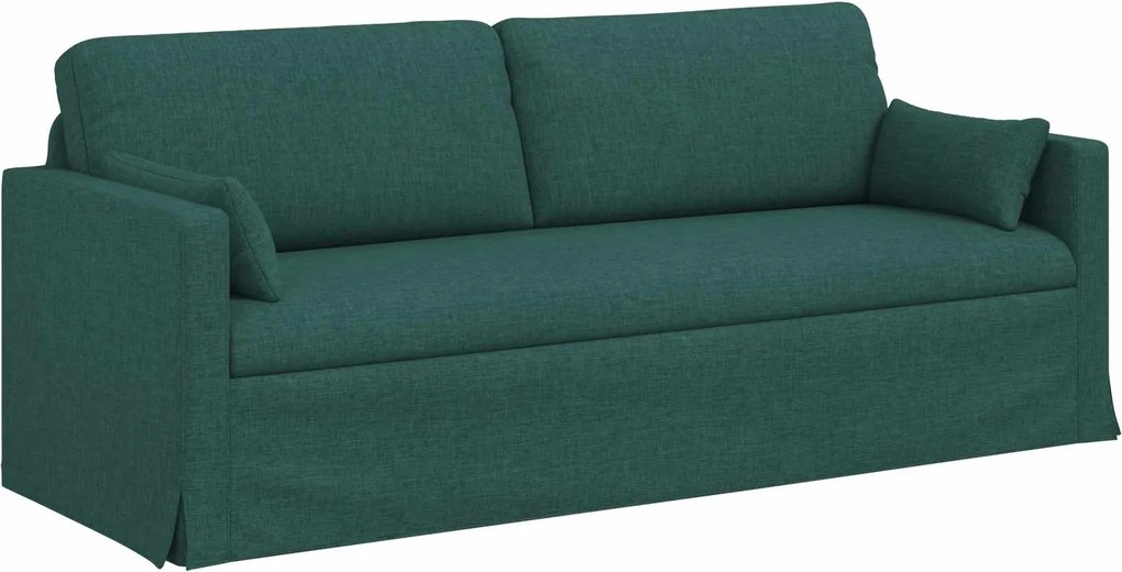 vidaXL Kanapé Sötétzöld 198 x 78 x 80 cm szövet