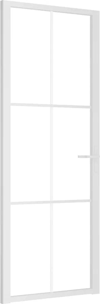 vidaXL fehér ESG üveg és alumínium beltéri ajtó 76 x 201,5 cm