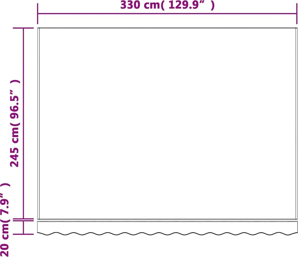 Többszínű csíkos pótszövet napellenzőhöz 3,5 x 2,5 m