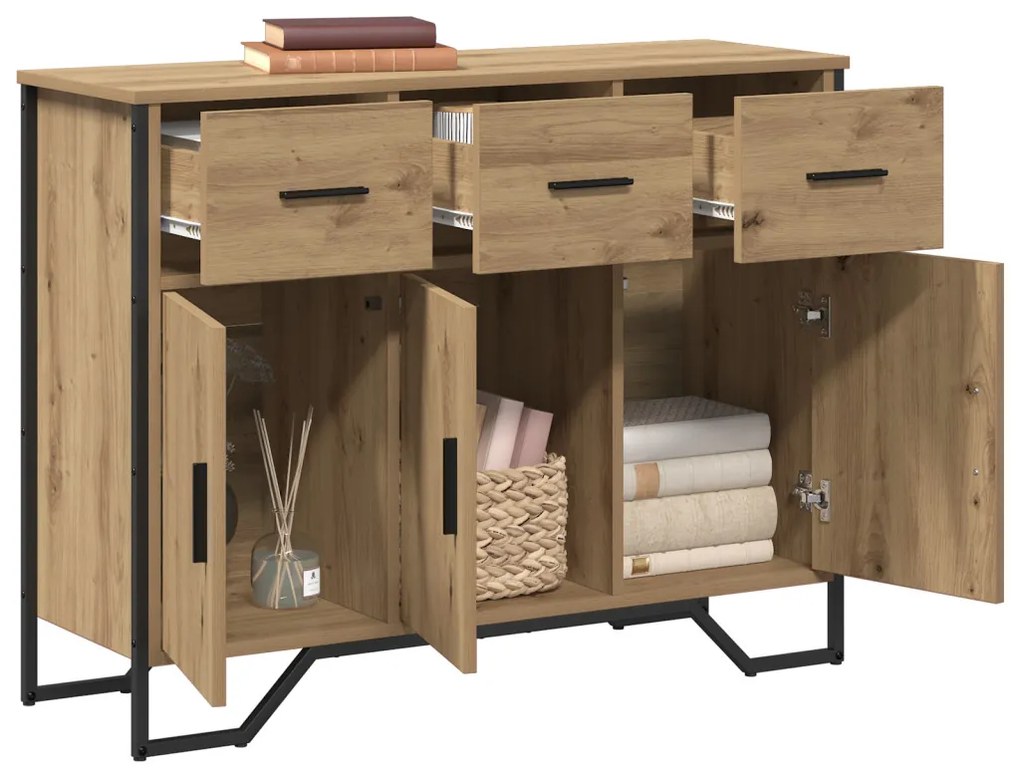 Sideboard Artisan Oak 97x32,5x74,5 cm Szerelt Fa