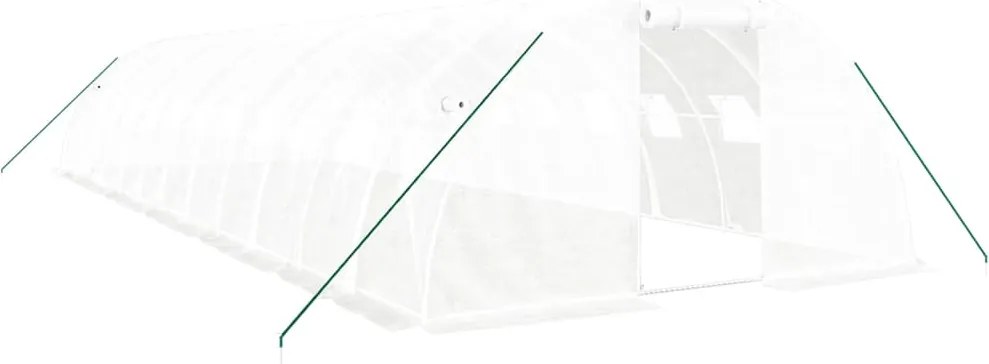 vidaXL fehér acélvázas melegház 48 m² 12 x 4 x 2 m
