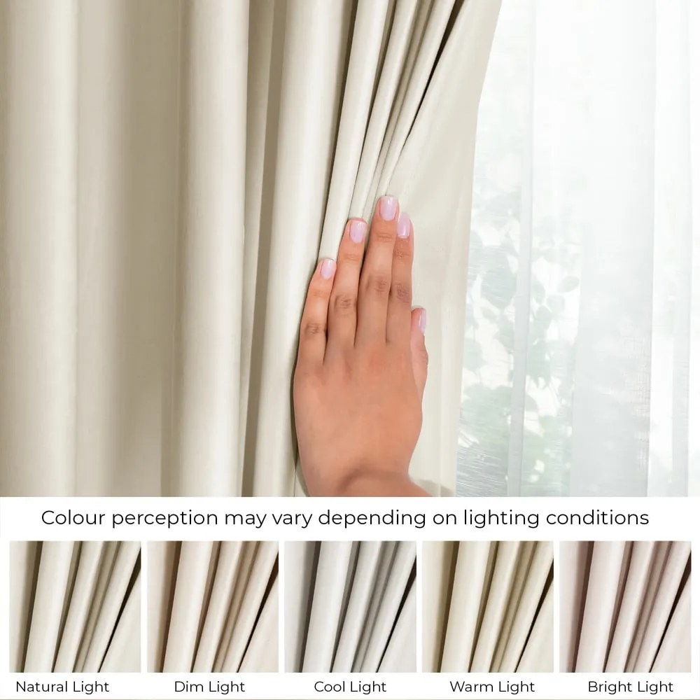 Bézs bársony dimout (részleges sötétítő) függöny 140x270 cm Pleat – Restilo