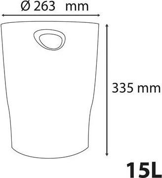 Papírkosár, 15 liter, PP, EXACOMPTA Ecobin Skandi, nude (EX45331D)