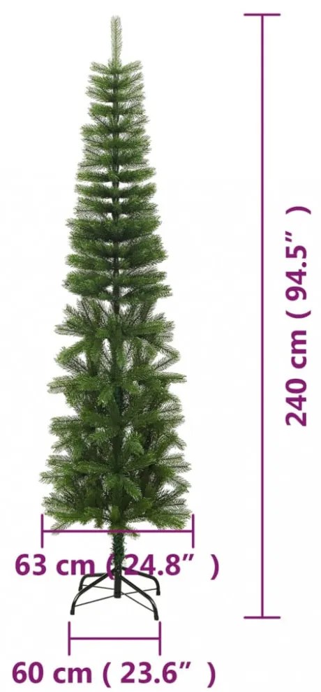 vékony polietilén műkarácsonyfa állvánnyal 240 cm