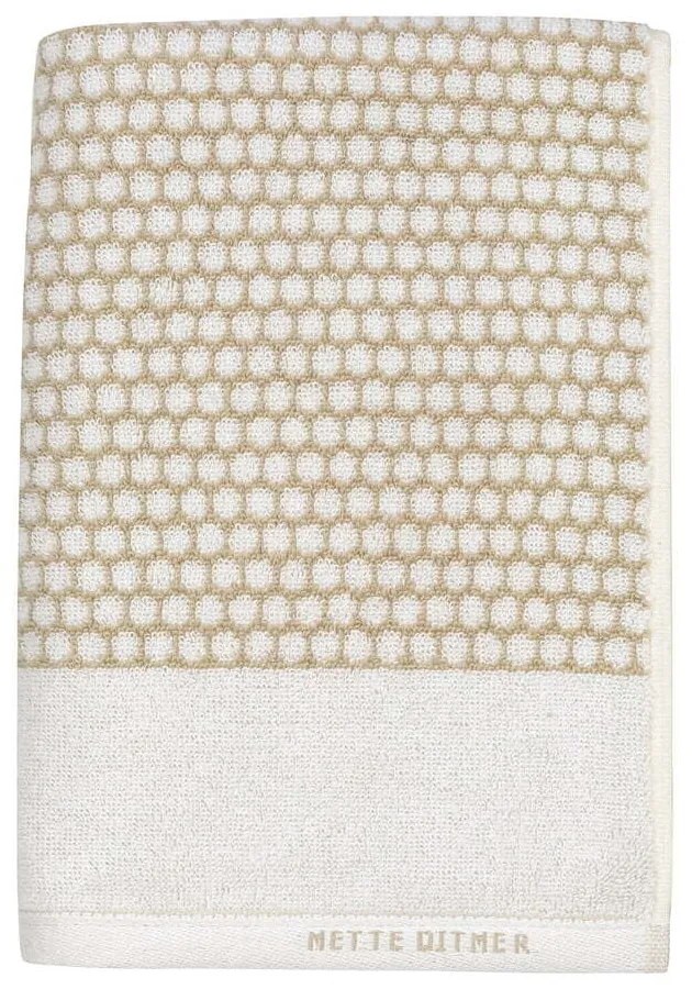 Fehér-bézs pamut törölköző szett 2 db-os 40x60 cm Grid – Mette Ditmer Denmark