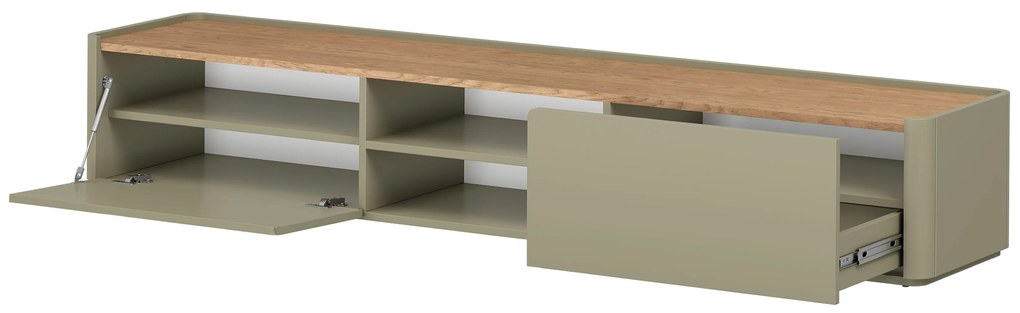 Elivo TV-szekrény 220 cm fiókkal - eukaliptusz / baltic dune tölgy