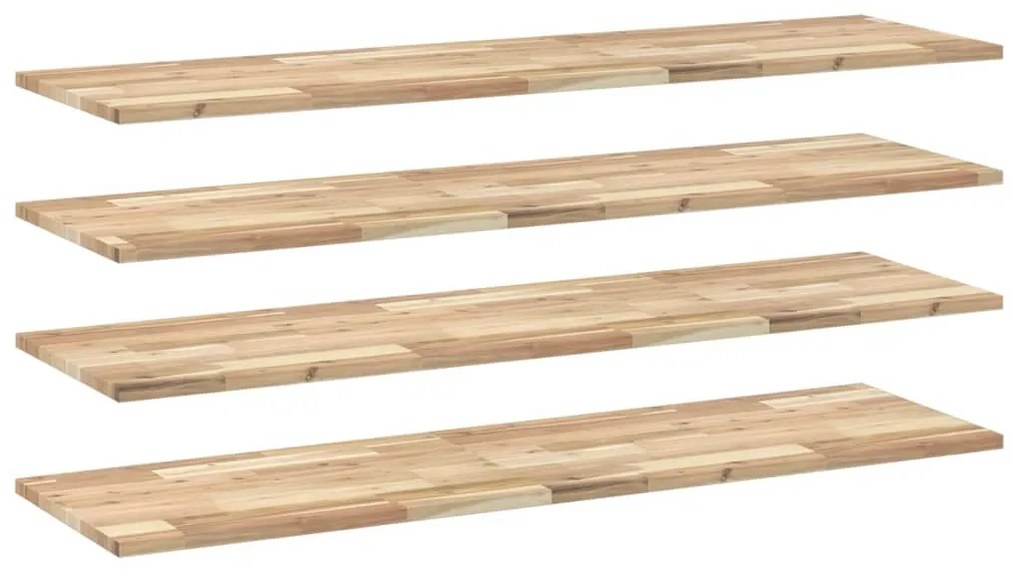 4 db kezeletlen tömör akácfa függőpolc 120 x 40 x 2 cm