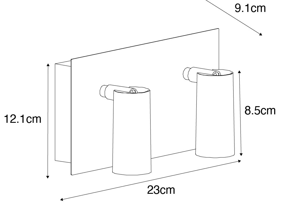 Modern kültéri fali lámpa fehér LED-del 2-lámpás IP54 - Simon