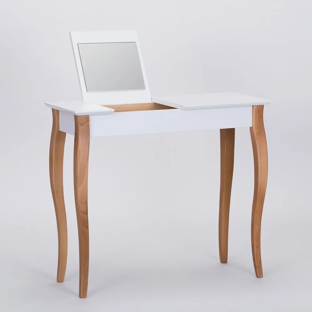 Dressing Table fehér fésülködőasztal tükörrel, hosszúság 85 cm - Ragaba