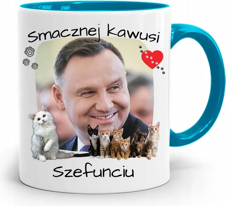 Duda András Kék Elnöki Bögre Neked, fényképes nyomattal