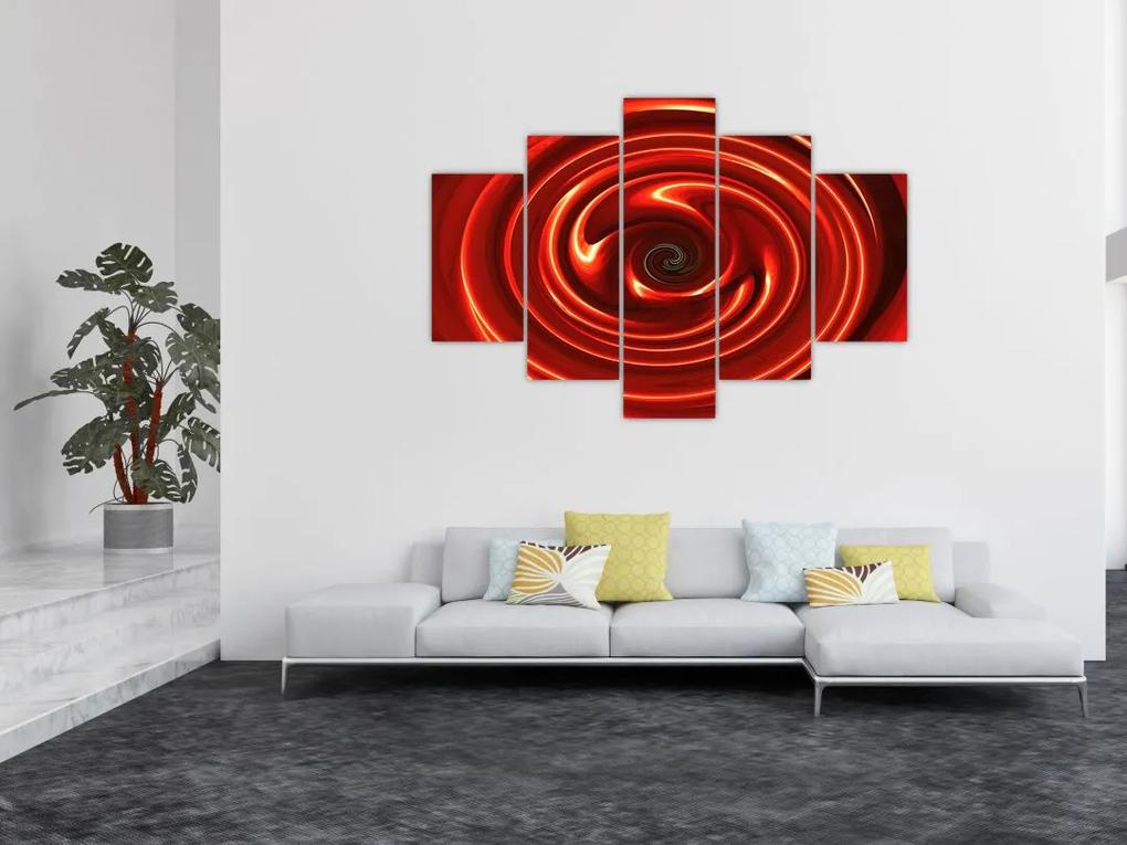 Absztrakt kép - piros spirál (150x105 cm)