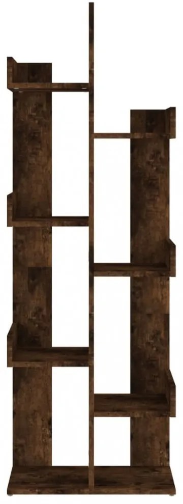 füstös tölgy színű szerelt fa könyvszekrény 48 x 25,5 x 140 cm