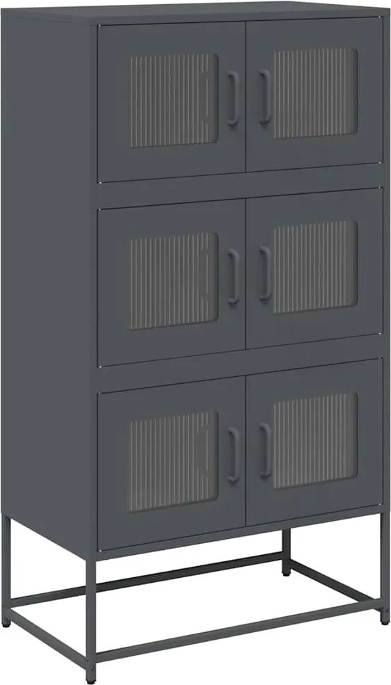 vidaXL Highboard antracit 68x39x123 cm Acél