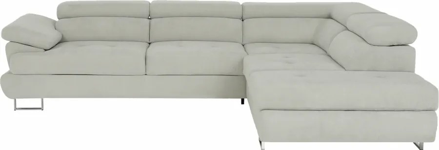 Ülőgarnitúra, világosszürke, szövet, jobbos, BUTON P