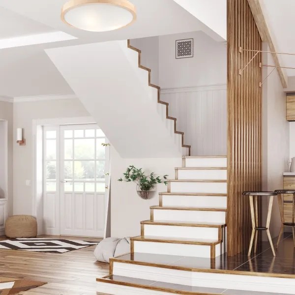 Mennyezeti lámpa NATURAL SLIM 3xE27/60W/230V ø 47 cm fenyő