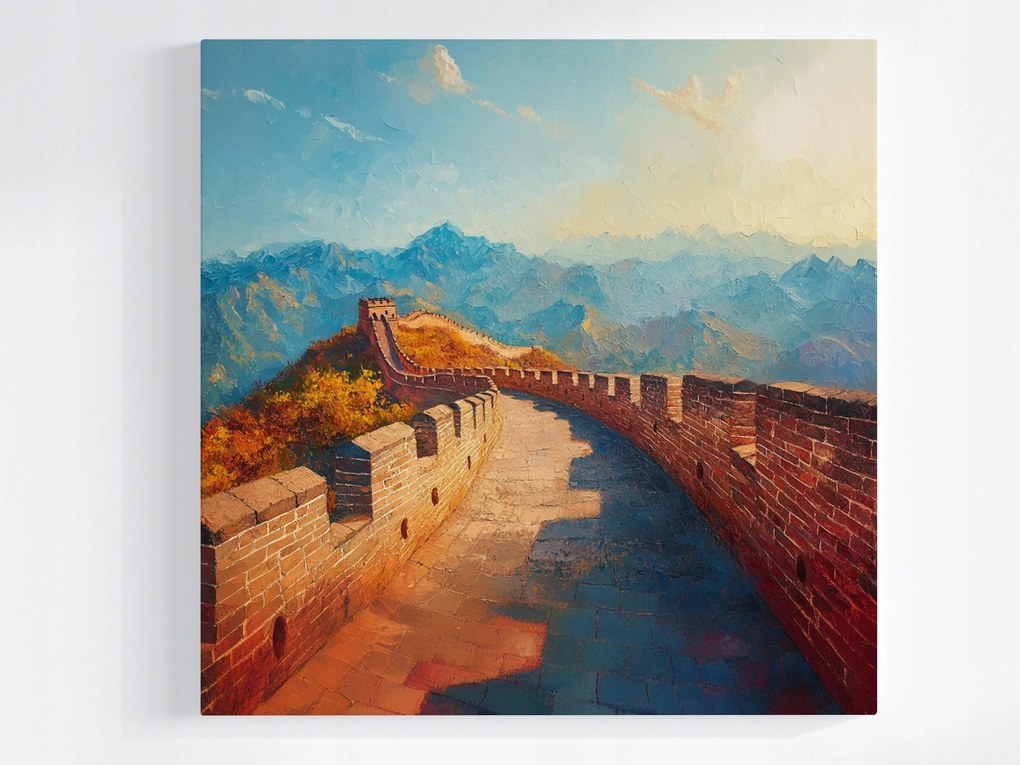 Vászonkép Canvas Nagy Fal Kína Hegyek Kilátás Épület Műemlék 80x80