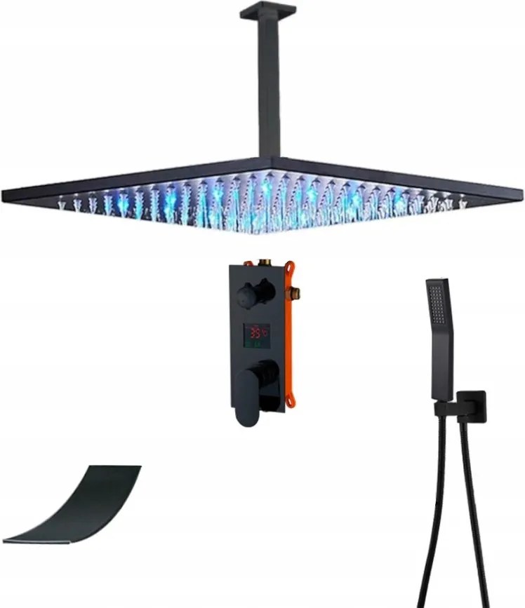 Süllyesztett Vízesés Szett Led Kijelző Matt 40CM
