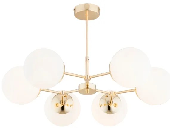 Csillár rúdon FOTON 6xE14/40W/230V arany/fehér