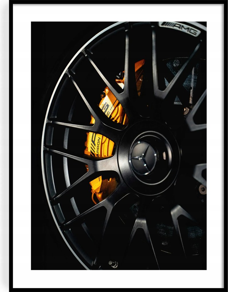 Poszter 50x70 Mercedes Amg felni és fék, Ikonikus autó, Luxus, Részletek