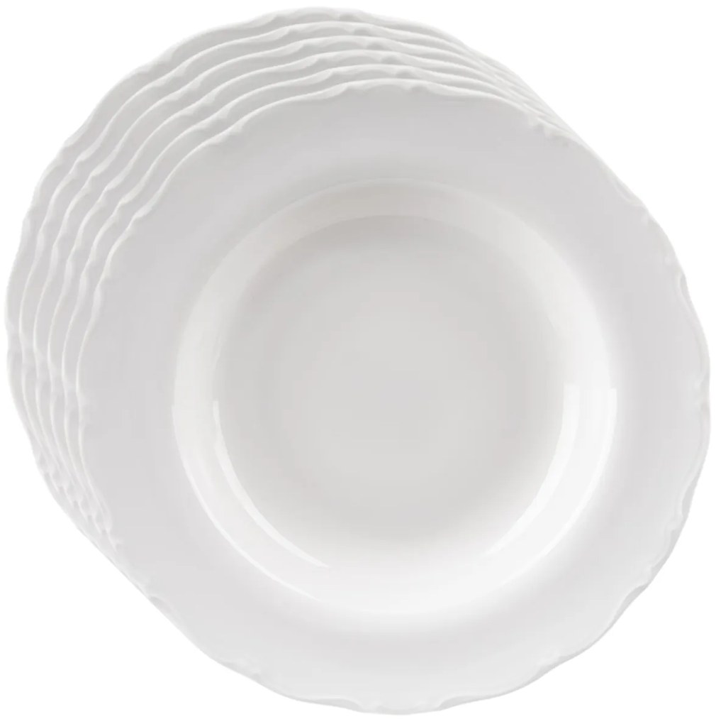 Orion porcelán mélytányér készlet Mona perem 6 db,23 cm, 23 cm