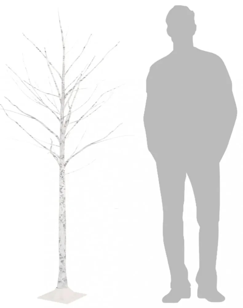 fehér LED-es nyírfa 96 meleg fehér LED-del 180 cm