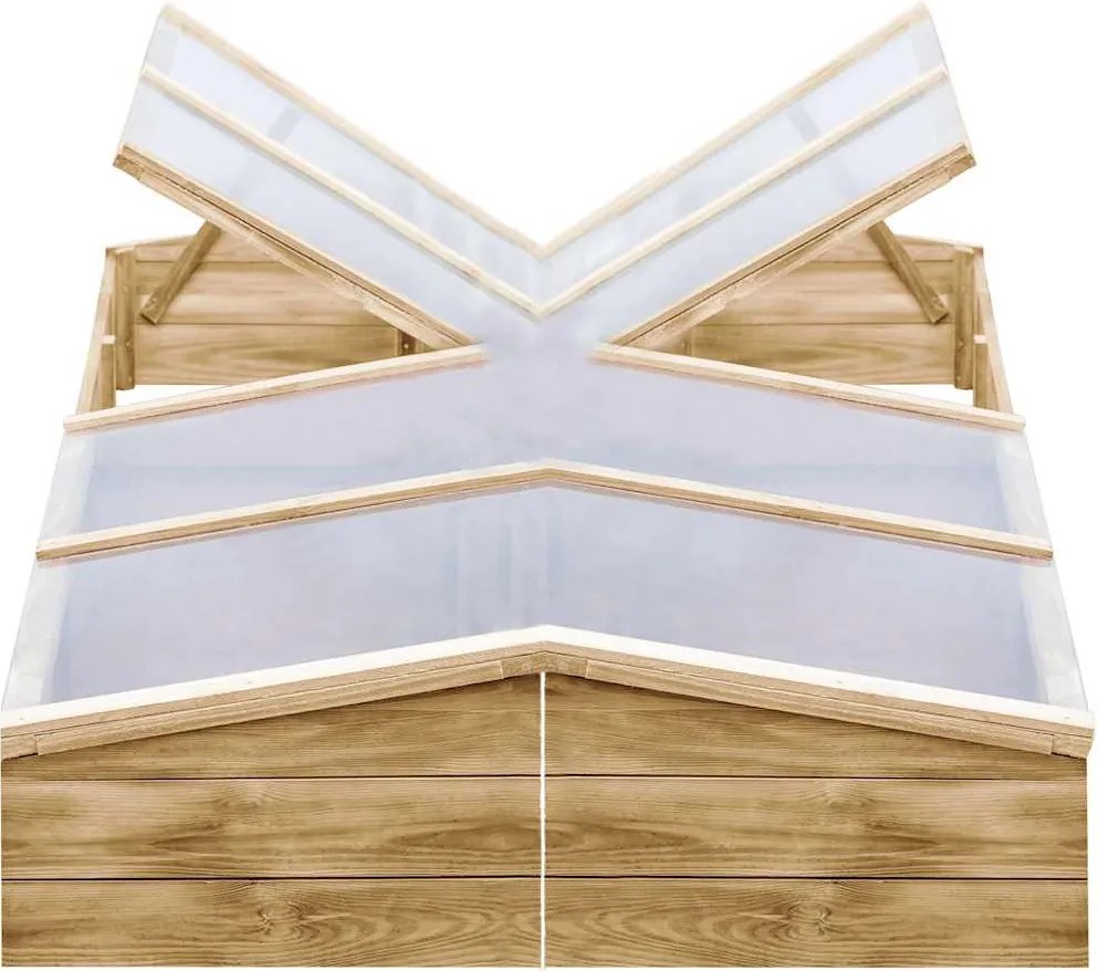 vidaXL 2 db impregnált fenyőfa melegház 200 x 50 x 35 cm