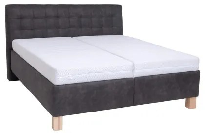 Kárpitozott VIOLET ágy tárolóval, matrac nélkül, 180x200 cm, sötétszürke
