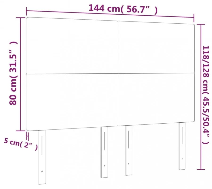 4 db cappuccino színű műbőr fejtámla 72 x 5 x 78/88 cm