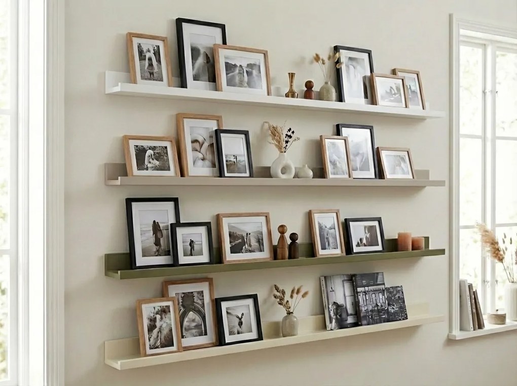 Fali polc képekhez FOTOPLANK 120 cm, fehér