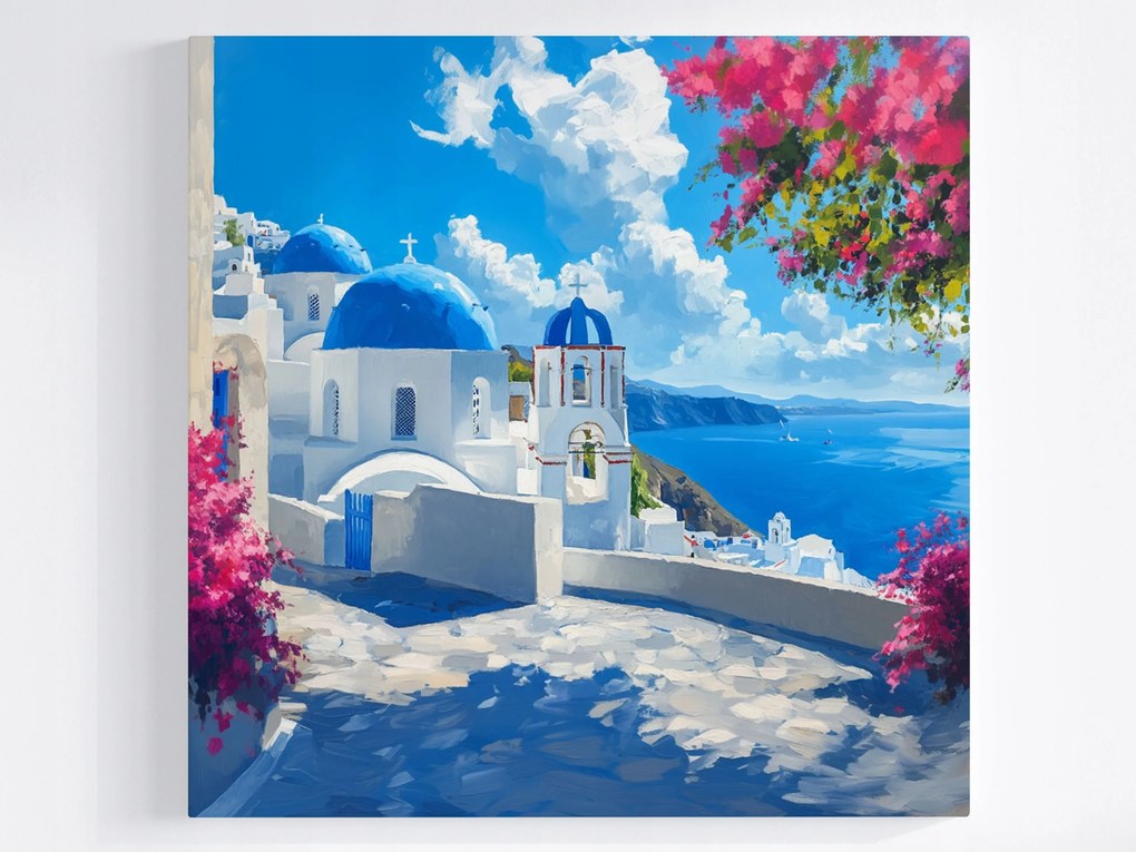 Poszter Tájkép Sziget Tenger Görögország Kükládok Santorini 40x40