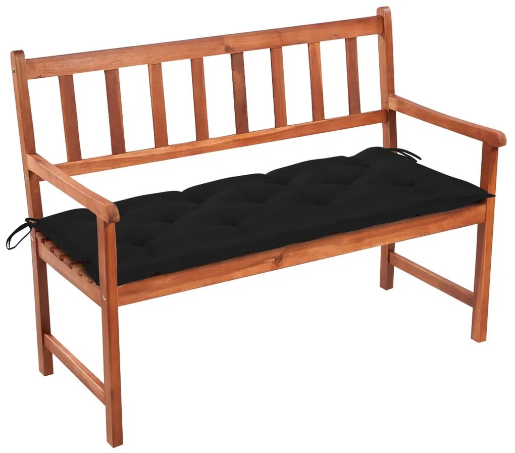 vidaXL tömör akácfa kerti pad párnával 120 cm