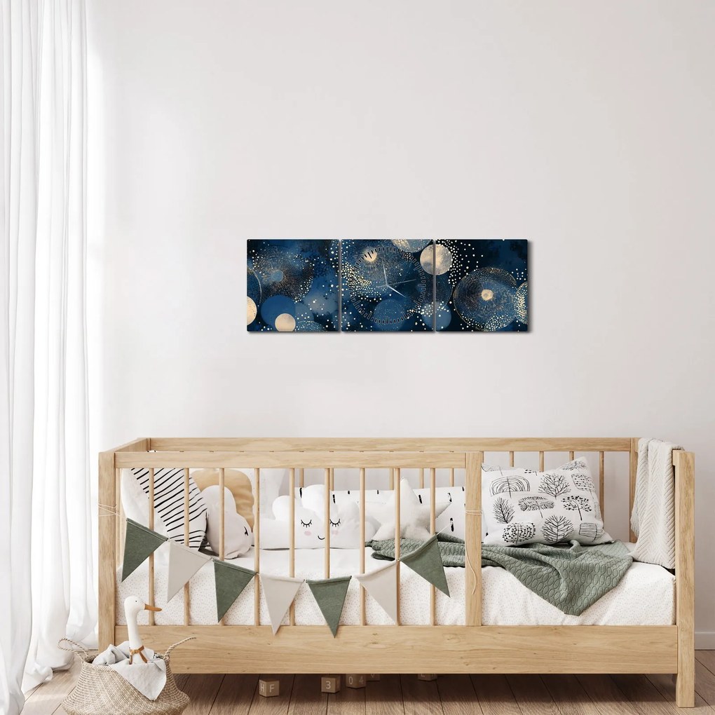 Kép - Kék-arany gyűrűk (órával) (90x30 cm)