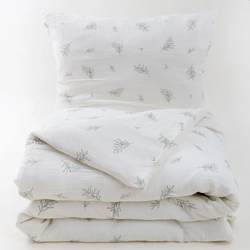Matex Olajfa ág muszlin ágyneműhuzat, 140 x 200 cm, 70 x 90 cm