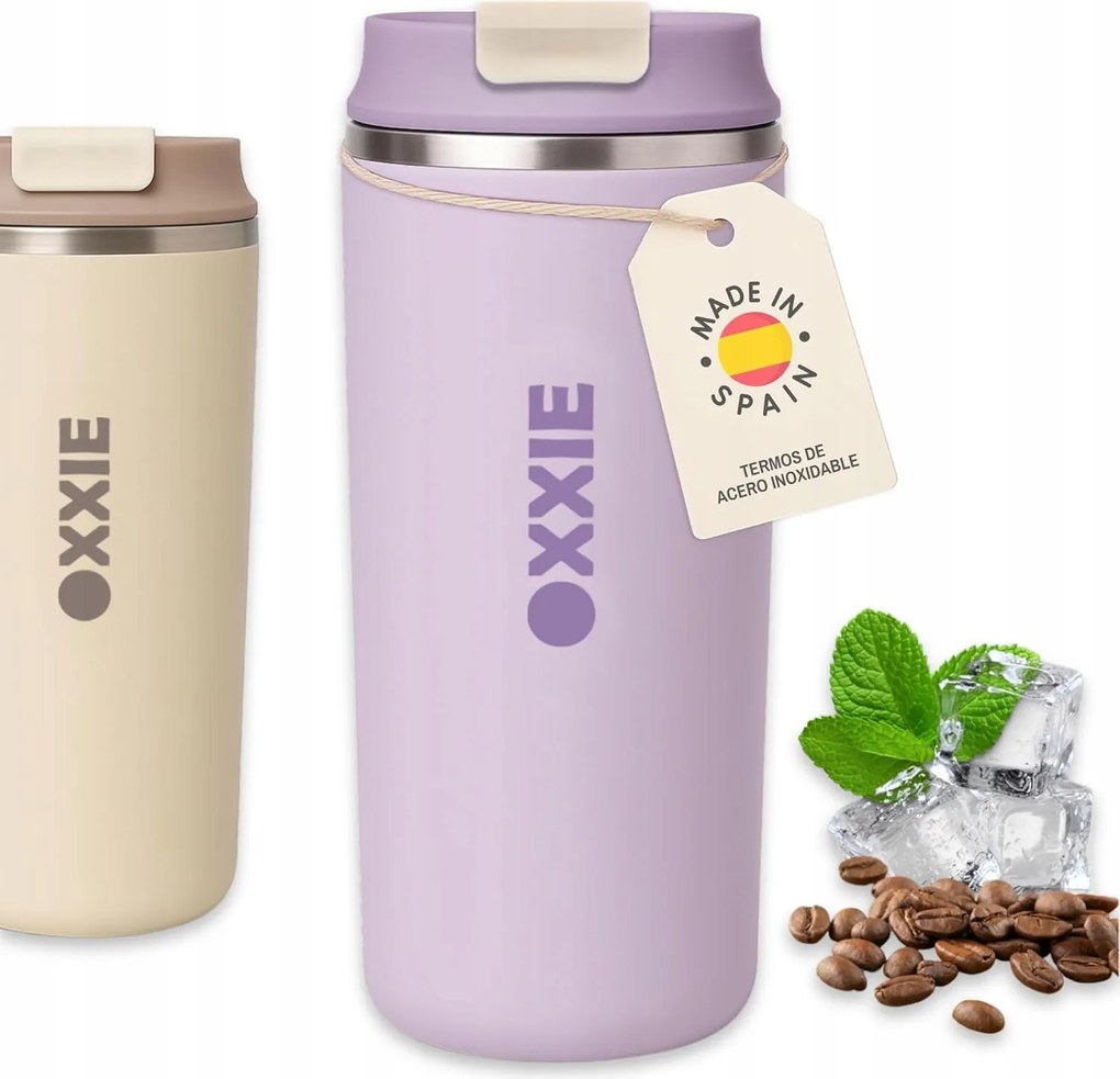 Thermo bögre Oxxie 350 ml rozsdamentes acél légmentesen záródó lila utazó