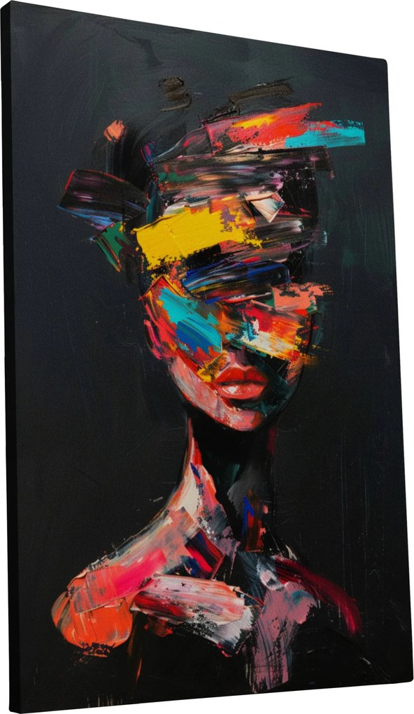 Vászonkép Modern Színes divatos Nő otthon nappali szoba 60x90