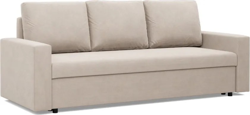 Zeus kanapéágy, bársony, bonell töltet, egyenes kartámasz, bézs