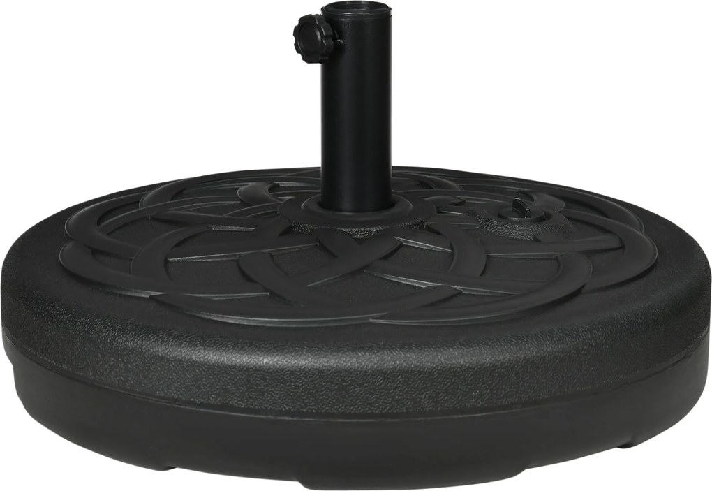 Outsunny Napernyő Állvány, 35 kg-ig Tölthető, Kerek Napernyő Tartó, Napernyő Súly, 38/48 mm Átmérőjű Napernyőhöz, Erkélyhez, Teraszhoz, Kerthez, Feket