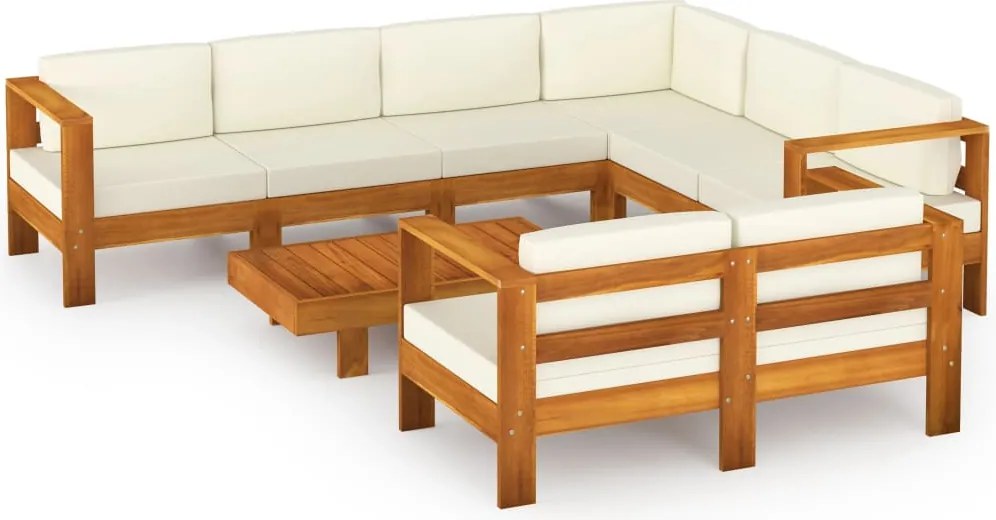 vidaXL 8 darabos akácfa kerti pihenőgarnitúra párnákkal 100 x 60 cm