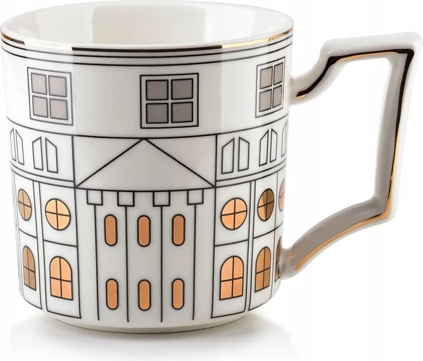 Otis porcelán bögre arany csíkkal, 360 ml