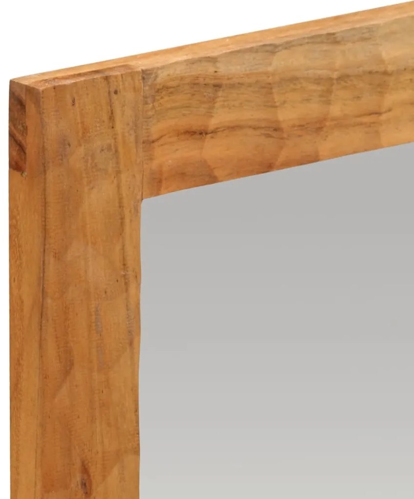 vidaXL tömör akácfa és üveg fürdőszobatükör 50 x 70 x 2,5 cm